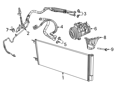 Air Conditioning Compressor Diagram for 57009910AA