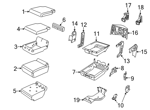 Front Seat Cushion Cover Diagram for 6XC30TX7AA