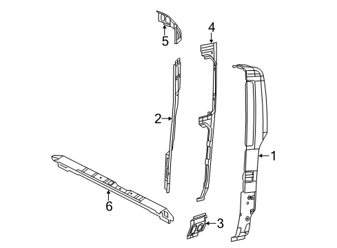 Rear Corner Panel Diagram for 68606715AA