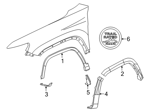 MOLDING-WHEEL OPENING FLARE Diagram for 68315996AF