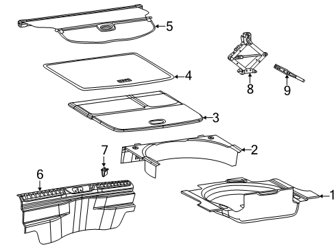 Trunk Carpet Diagram for 68288895AC