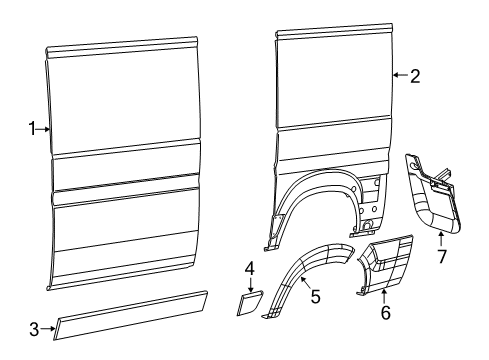 Side Sill Molding Diagram for 7YY48JXWAA