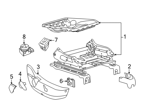 Power Seat Adjuster Diagram for 68193462AC