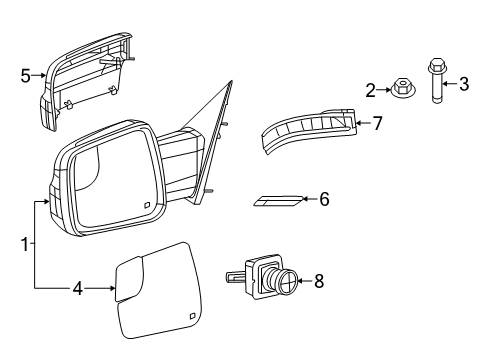 Outside Rearview Mirror Diagram for 68462773AB