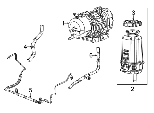 Power Steering Pump Diagram for 68630796AA