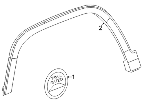 MEDALLION-Fender Front Diagram for 68377463AB