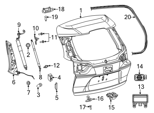 Bracket-LIFTGATE Gas Cylinder Diagram for 68289858AB