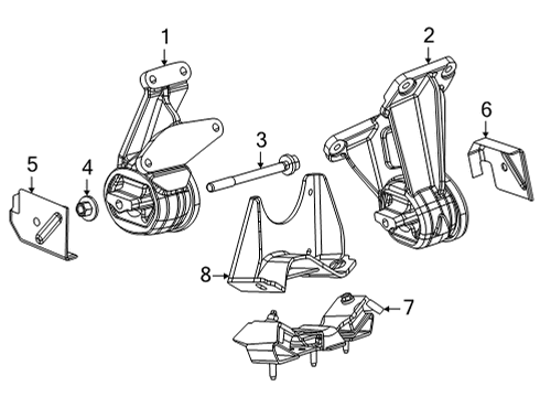 Transmission Mount Diagram for 68441341AB
