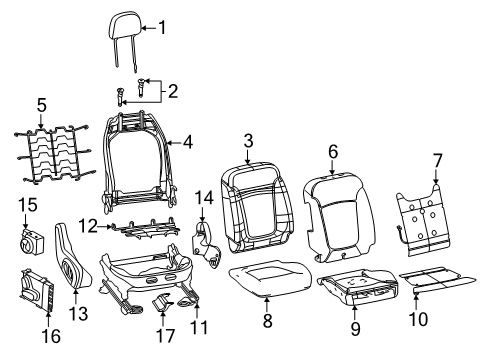 Pad-Seat Back Diagram for 68448056AB