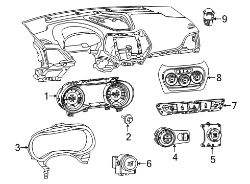 Instrument Panel Cluster Diagram for 68565471AB
