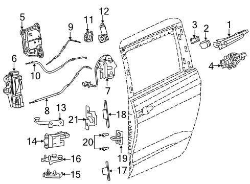 ACTUATOR-SLIDING DOOR Diagram for 68628019AA