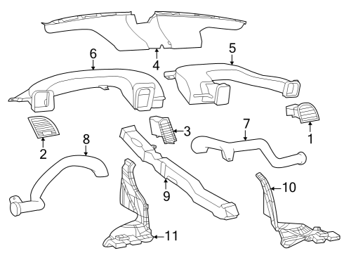 OUTLET-AIR CONDITIONING & HEATER Diagram for 7TJ51DX9AA