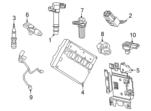 Engine Controller Module Diagram for 68615039AA