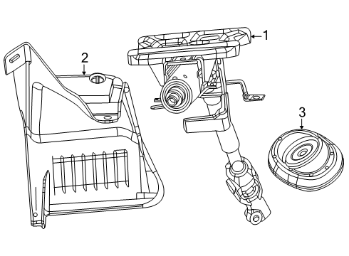 2025 Ram ProMaster EV Shroud, Switches & Levers, Steering Column Assembly, Steering Gear & Linkage, Steering Wheel & Trim Diagram 2