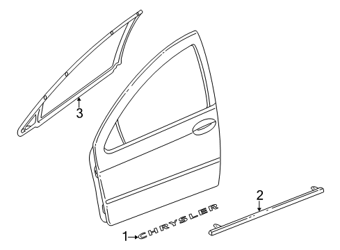 Front Door Molding Diagram for 5018312AA