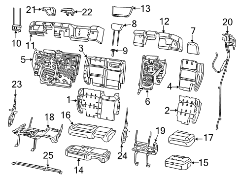 Rear Seat Back Cover Diagram for 7ME06BDQAA