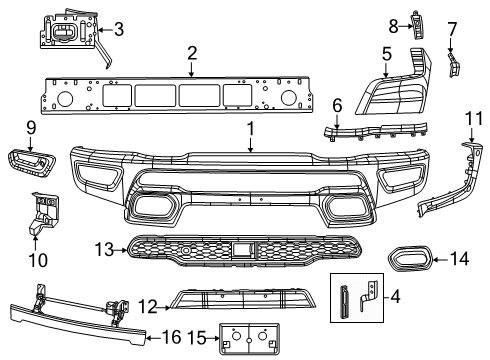 Front Bumper Diagram for 7GB34GXHAA