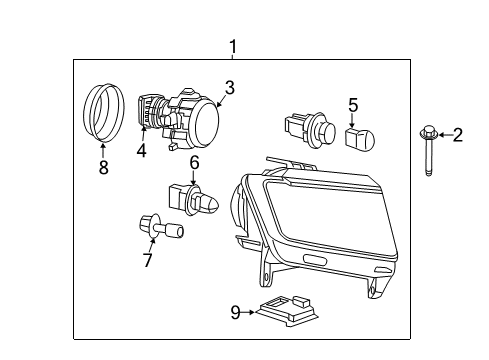 Headlamp Diagram for 55079380AK
