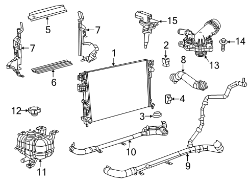 Radiator Outlet Hose Diagram for 68217328AH