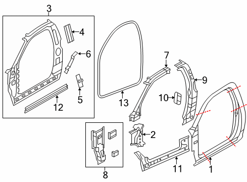 Body Side Sill Diagram for 68711772AA