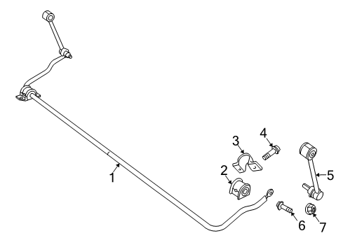 Stabilizer Bar Diagram for 68414989AA