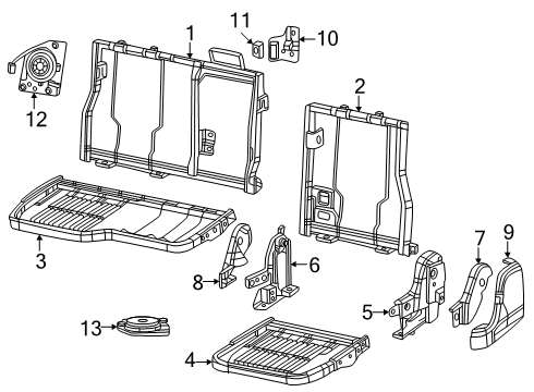 2025 Ram 1500 Rear Seat Components Diagram 7