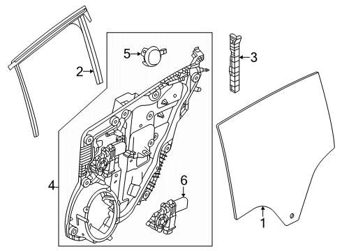 W-STRIP-REAR DOOR FLUSH GLASS Diagram for 68665536AA