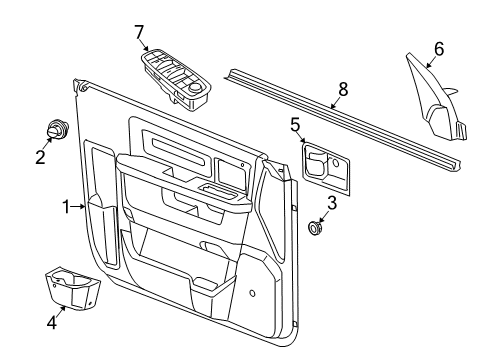 Front Door Switch And Bezel Diagram for 68620448AA