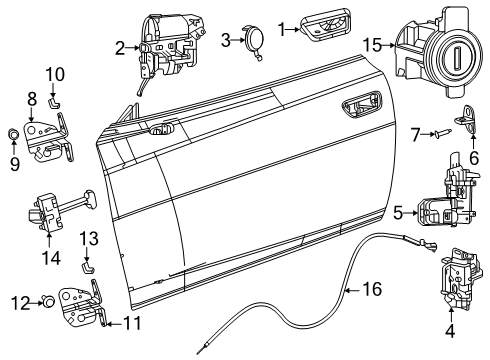 2025 Dodge Charger Daytona Lock & Hardware Diagram 2