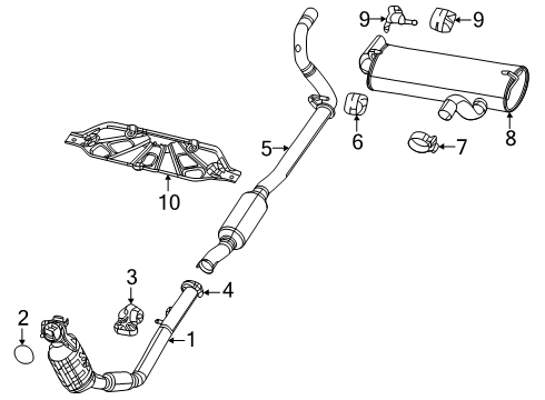BRACKET-EXHAUST PIPE Diagram for 68438526AB