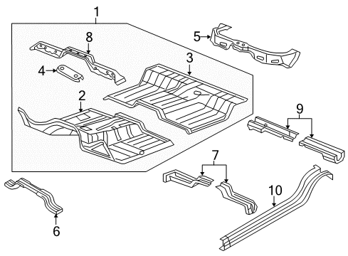 SUPPORT-UNDERBODY HOLD DOWN Diagram for 55372355AB
