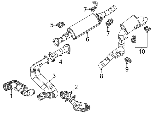PIPE-EXHAUST FRONT Diagram for 68467381AC