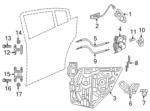 Exterior Door Handle Diagram for 1MZ81KARAH