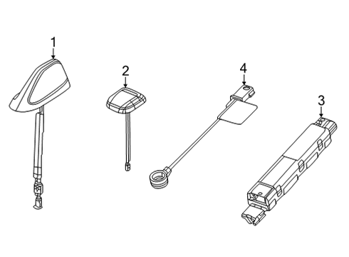 Antenna-Base Cable And Bracket Diagram for 68520836AA