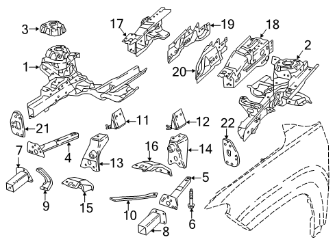 Radiator Closure Diagram for 68455980AA