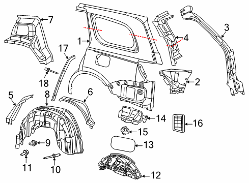 PANEL-BODY SIDE APERTURE OUTER Diagram for 68214167AD