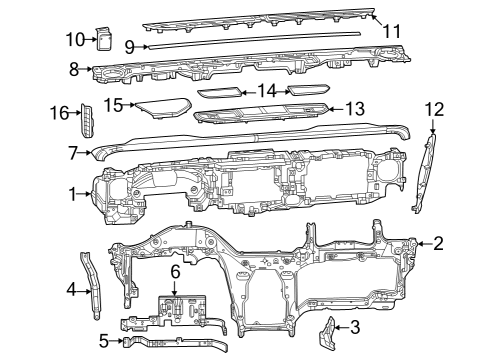BEZEL-INSTRUMENT PANEL Diagram for 7KT91TX7AC