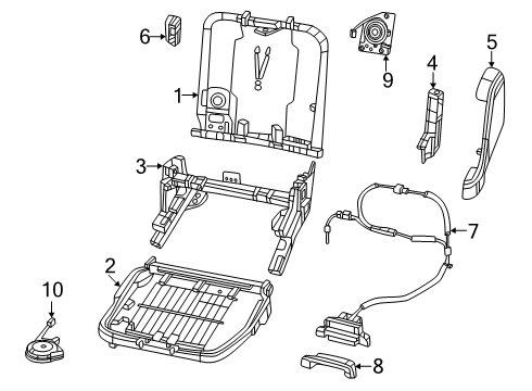 2025 Ram 1500 Rear Seat Components Diagram 6