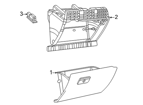 Instrument Panel Glove Box Diagram for 7FB17DX9AB