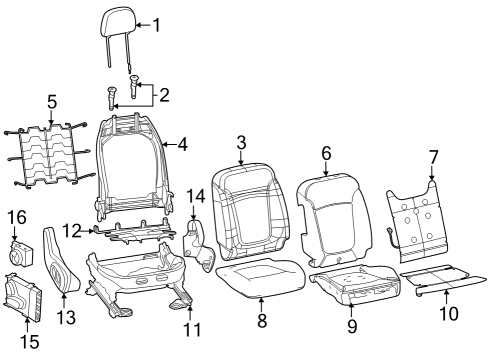 Front Seat Back Frame Diagram for 68610681AA