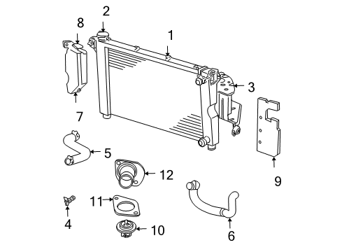 Engine Cooling Radiator Diagram for 4682976AC