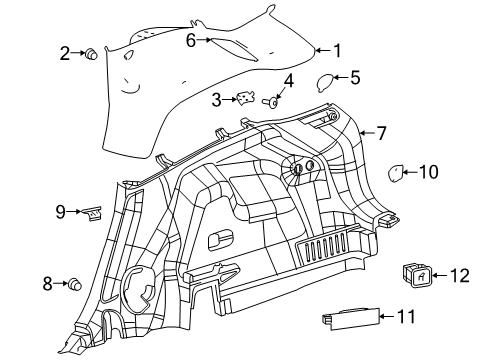 Quarter Trim Panel Diagram for 6DE791L1AH