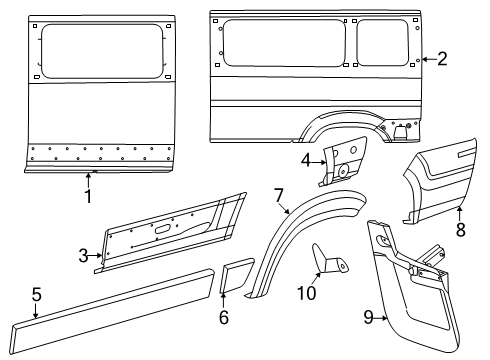 2025 Ram ProMaster 2500 Exterior Trim, Side Panel & Components Diagram 3