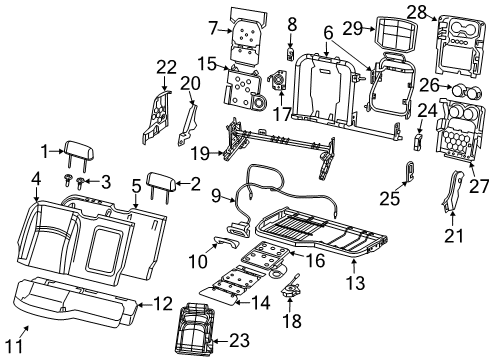 Seat Back Pad Diagram for 68499067AB