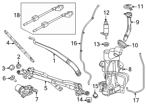2021 Chrysler Pacifica Wiper & Washer Components Diagram 2