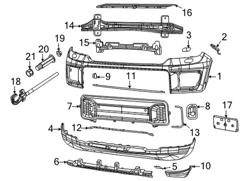 Fender Mounting Bracket Diagram for 68408114AB