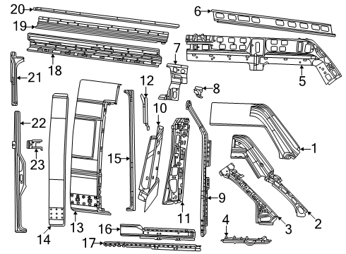 2025 Ram ProMaster EV Hinge Pillar Diagram 2