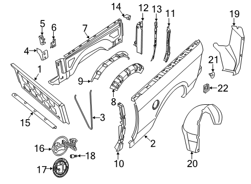 Box Side Inner Panel Diagram for 68661979AA