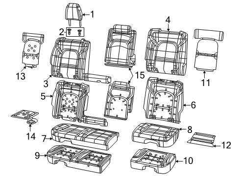 Rear Seat Cushion Cover Diagram for 7UU63ZT6AC