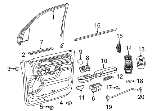 Inside Release Handle Diagram for 7JH592X7AA